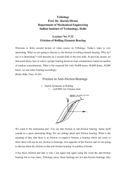 "Mod-06 Lec-32 Friction of Rolling Element Bearing" in