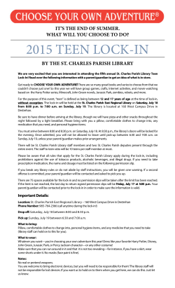 Teen Lock-In - St. Charles Parish Library