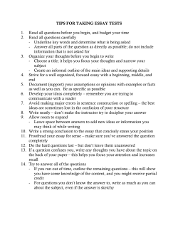 TIPS FOR TAKING ESSAY TESTS