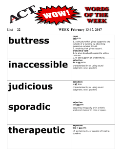 buttress inaccessible adjective judicious sporadic therapeutic