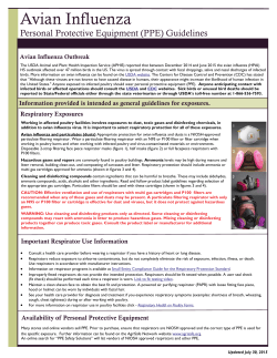 Avian Influenza Personal Protective Equipment