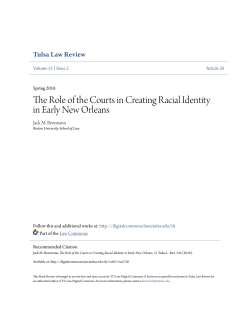 The Role of the Courts in Creating Racial Identity in Early New Orleans