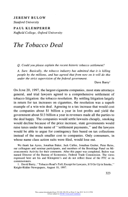 The Tobacco Deal - Brookings Institution