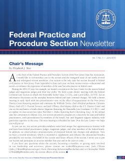 An Interview With the Honorable Jerome B. Simandle, Chief Judge