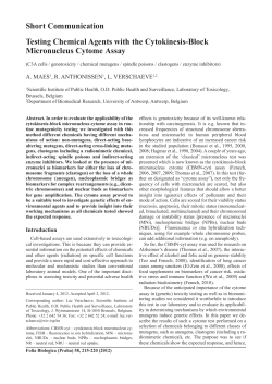 Short Communication Testing Chemical Agents