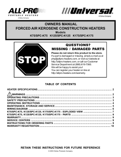 owners manual forced air kerosene construction heaters