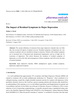 The Impact of Residual Symptoms in Major Depression
