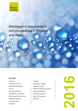 Disclosure of Documents in Civil Proceedings