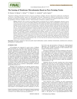 The Sensing of Membrane Microdomains Based on Pore