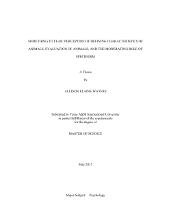 SOMETHING TO FEAR: PERCEPTION OF DEFINING