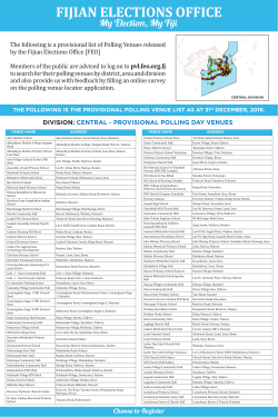 Provisional Polling Venue List