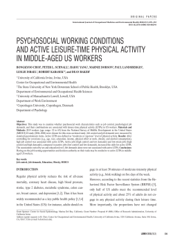 PSYCHOSOCIAL WORKING CONDITIONS AND ACTIVE