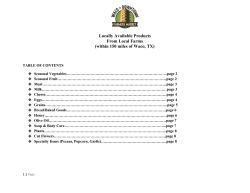 Locally Available Products From Local Farms (within 150 miles of