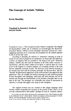 The Concept of Artistic Volition