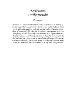 Ecclesiastes, Or The Preacher