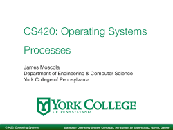 CS420: Operating Systems Processes