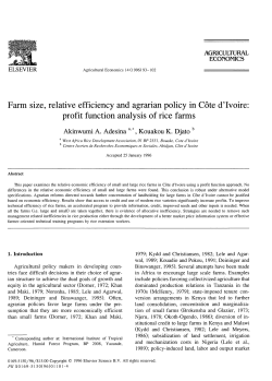 Farm size, relative efficiency and agrarian policy in