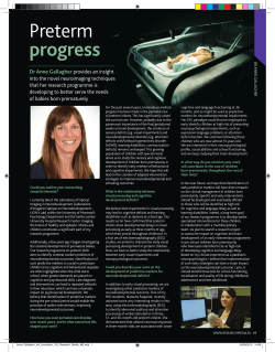 Sensory and cognitive development in children born prematurely