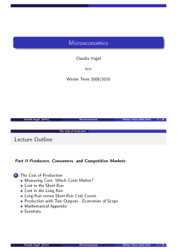 Microeconomics Lecture Outline