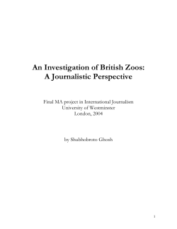 An Investigation of British Zoos: A Journalistic Perspective
