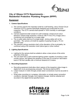 City of Ottawa CCTV Requirements
