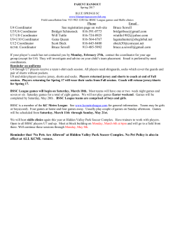 Parent handout Spring 2017