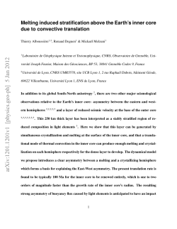 Melting-induced stratification above the Earth`s inner core due to