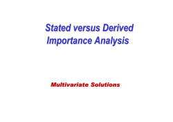 Stated versus Derived Importance Analysis