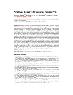 Amplitude-Selective Filtering for Remote-PPG