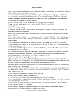 Patient Right`s - Surgery Center of Peoria