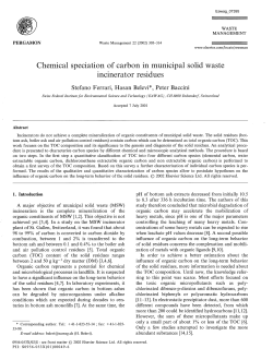 Chemical speciation of carbon in municipal solid waste