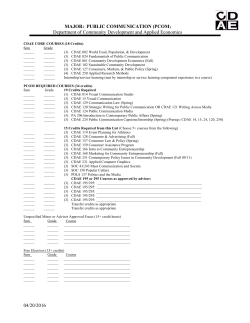 04/20/2016 MAJOR: PUBLIC COMMUNICATION (PCOM