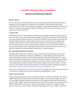 Canadian Pulmonary Fibrosis Foundation Exercise and Pulmonary