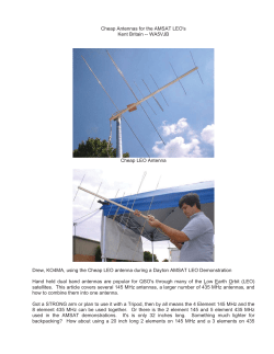 Cheap Antennas for the AMSAT LEO`s Kent Britain -