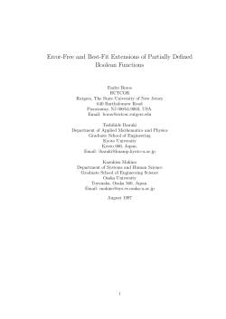 Error-Free and Best-Fit Extensions of Partially Defined Boolean