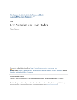 Live Animals in Car Crash Studies