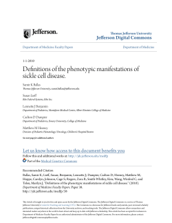 Definitions of the phenotypic manifestations of sickle cell disease.