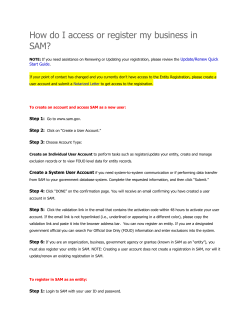 How do I access or register my business in SAM?
