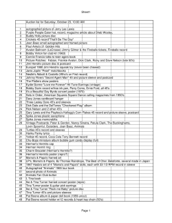 Sheet1 Auction list for Saturday, October 23, 10:00 AM 1