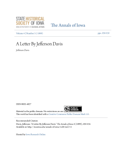 A Letter By Jefferson Davis