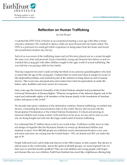 Reflection on Human Trafficking