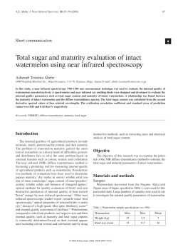 Total sugar and maturity evaluation of intact watermelon using near