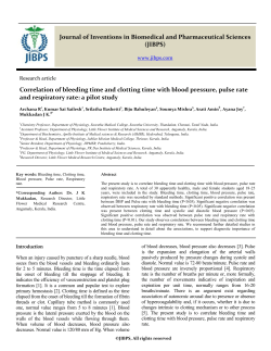 (JIBPS) Correlation of bleeding time and clotting time with blo