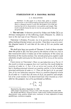 Stabilization by a diagonal matrix