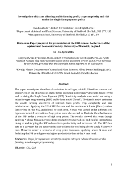 Investigation of factors affecting arable farming profit