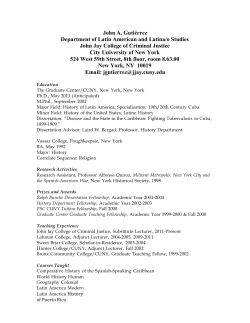 John A. Gutiérrez Department of Latin American and Latina/o