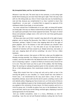My Unrequited Debut, and You by Catrina