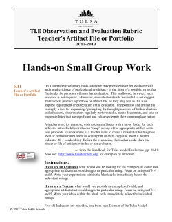TLE Teacher RUBRIC and Artifact files