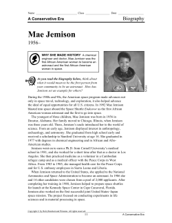 Mae Jemison - Celina City Schools