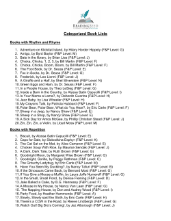 Categorized Book Lists